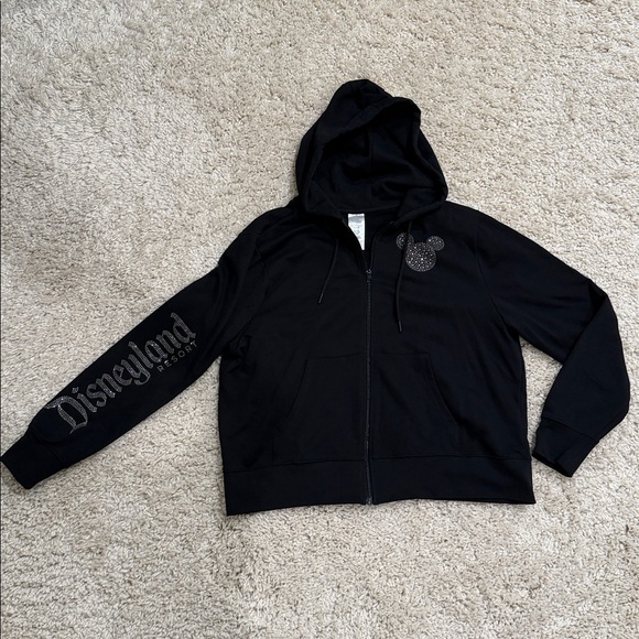 Disney parks hoodie zip jacket rhinestone Disneyland mickey head XL - Picture 4 of 9
